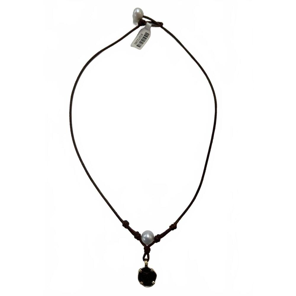 NEW WENDY MIGNOT women's widows mite 55 grove necklace in brown